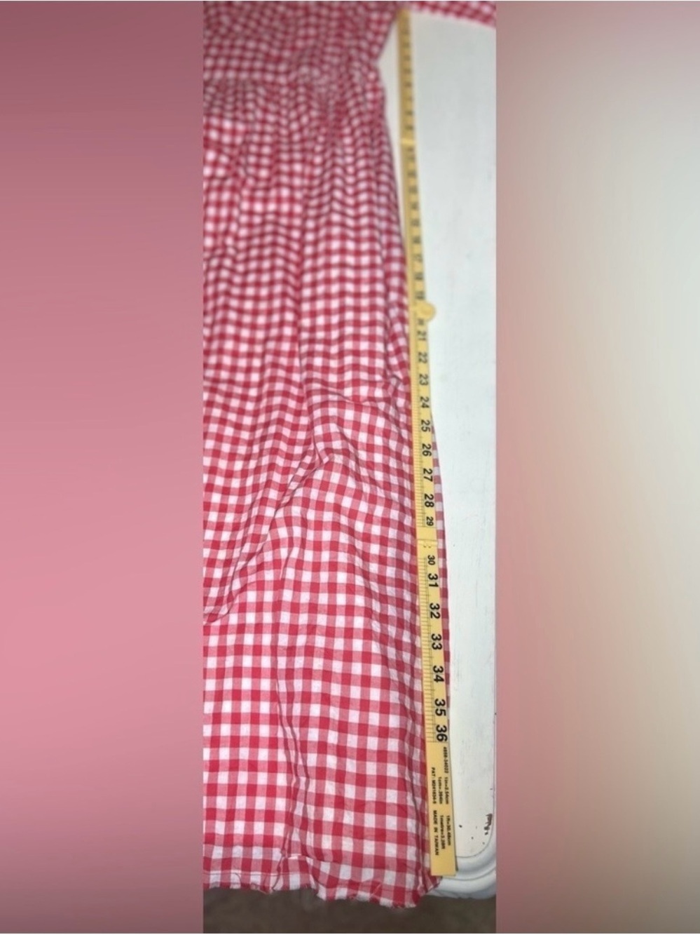 Sula Red White Gingham Cotton Maxi Dress Oversized Lagenlook Prairie Size XS - Picture 11 of 12